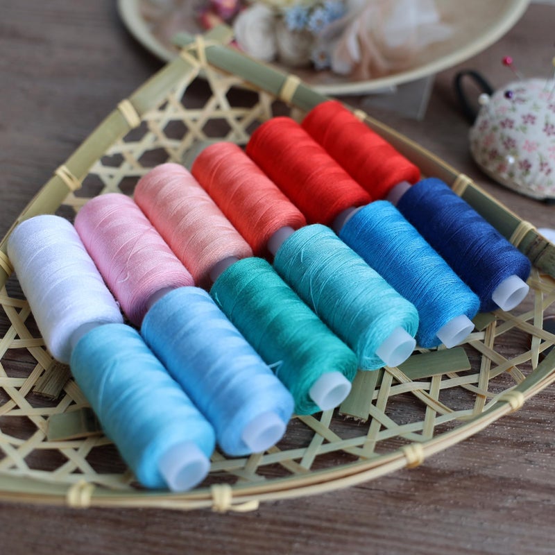 HAGBOU 72 PCS Sewing Thread Assortment, 36 Color Thread for Sewing Machine with 36 Same Color Bobbins, Polyester Thread 400 Yards/Spool (72) - Image 4